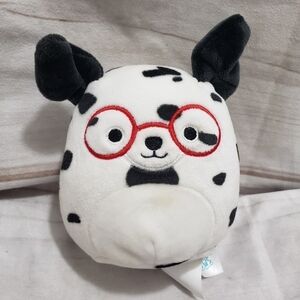Squishmallows Dustin Dalmatian Dog 4.5" Plush Stuffed Animal Red Glasses 2021